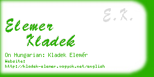 elemer kladek business card